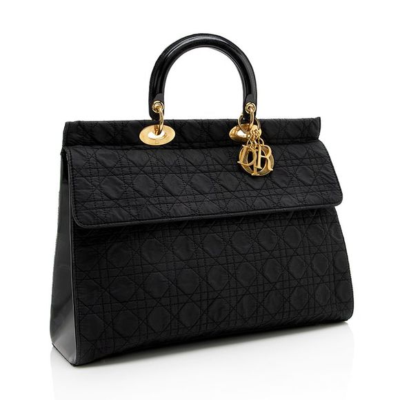 Dior Vintage Nylon Lady Dior Fold Over Large Satchel - Picture 2 of 15